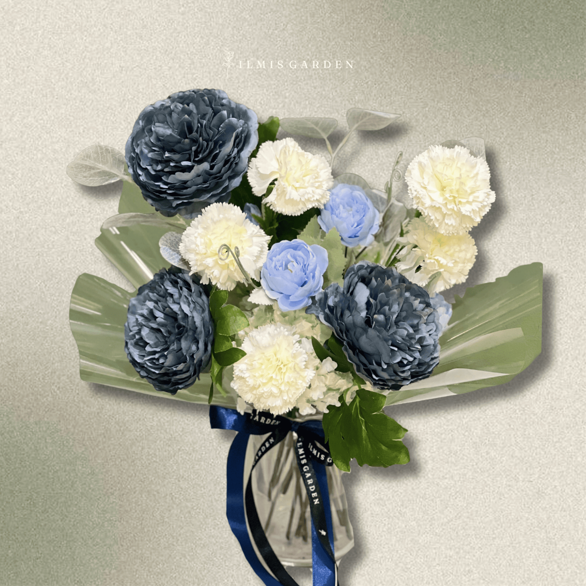 Dusty Blue Peony Vase